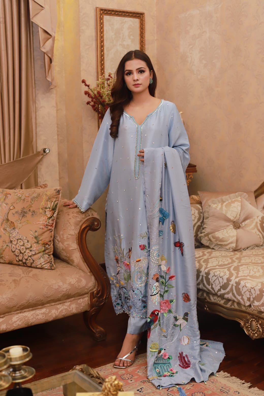 Barf Phool Embroidered Shawl