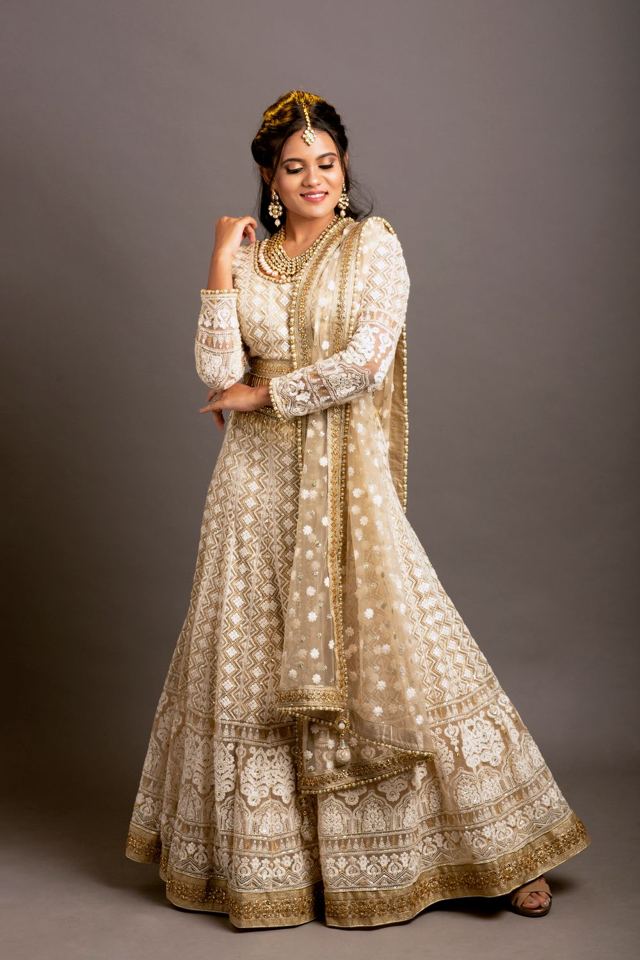 Zeba Gota Raw Silk Anarkali
